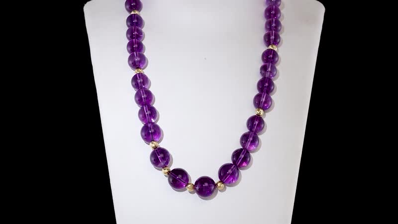 African Amethyst 380.00 ctw Beaded Necklace in 18K Vermeil Yellow Gold Over Sterling Silver 18-20 Inches