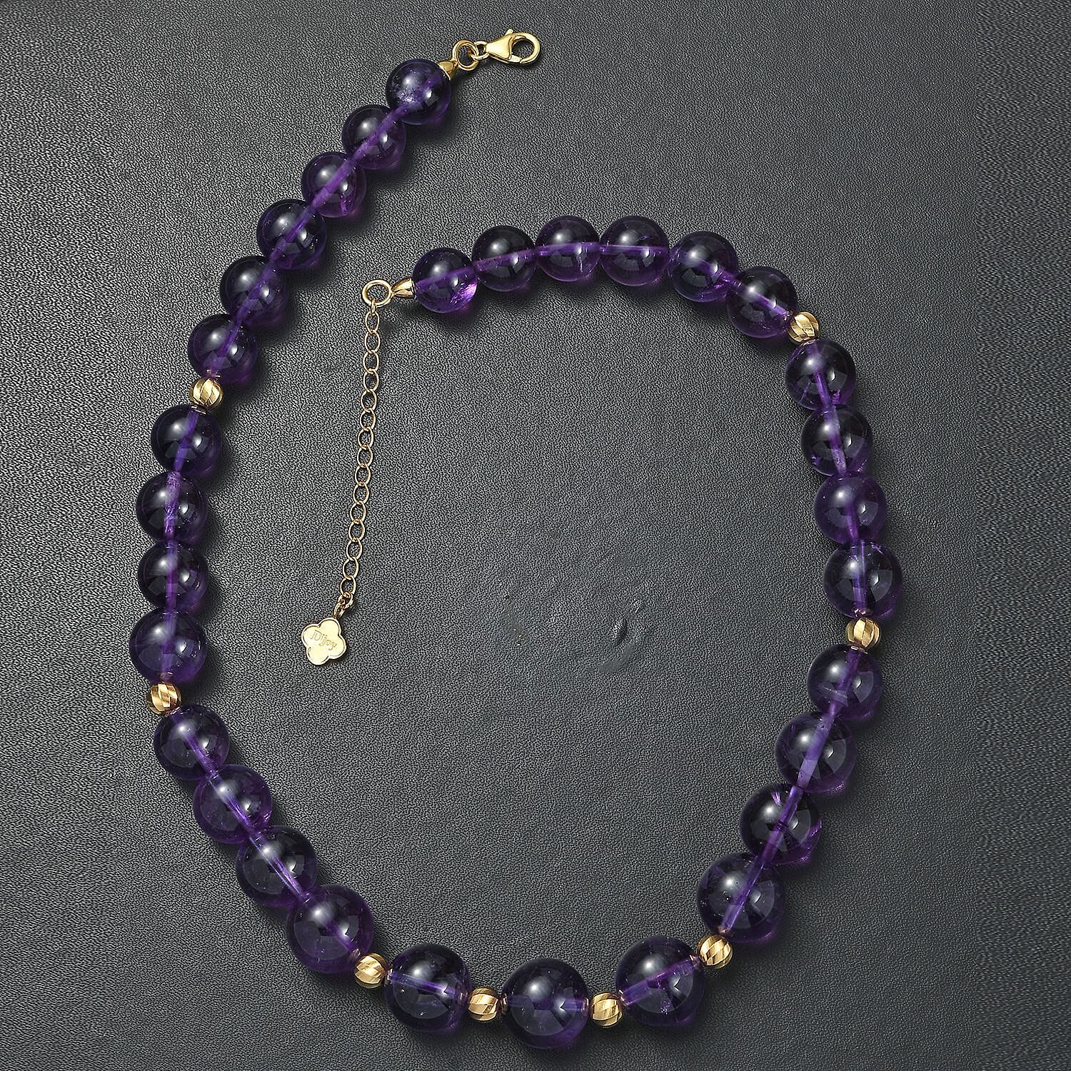 African Amethyst 380.00 ctw Beaded Necklace in 18K Vermeil Yellow Gold Over Sterling Silver 18-20 Inches
