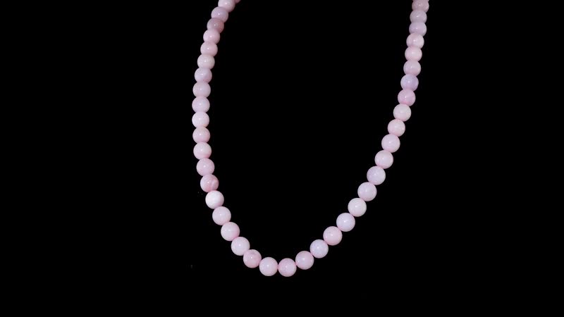 Pink Opal Beaded Graduated 160.00 ctw Necklace 18-20 Inches in 18K Vermeil Yellow Gold Over Sterling Silver