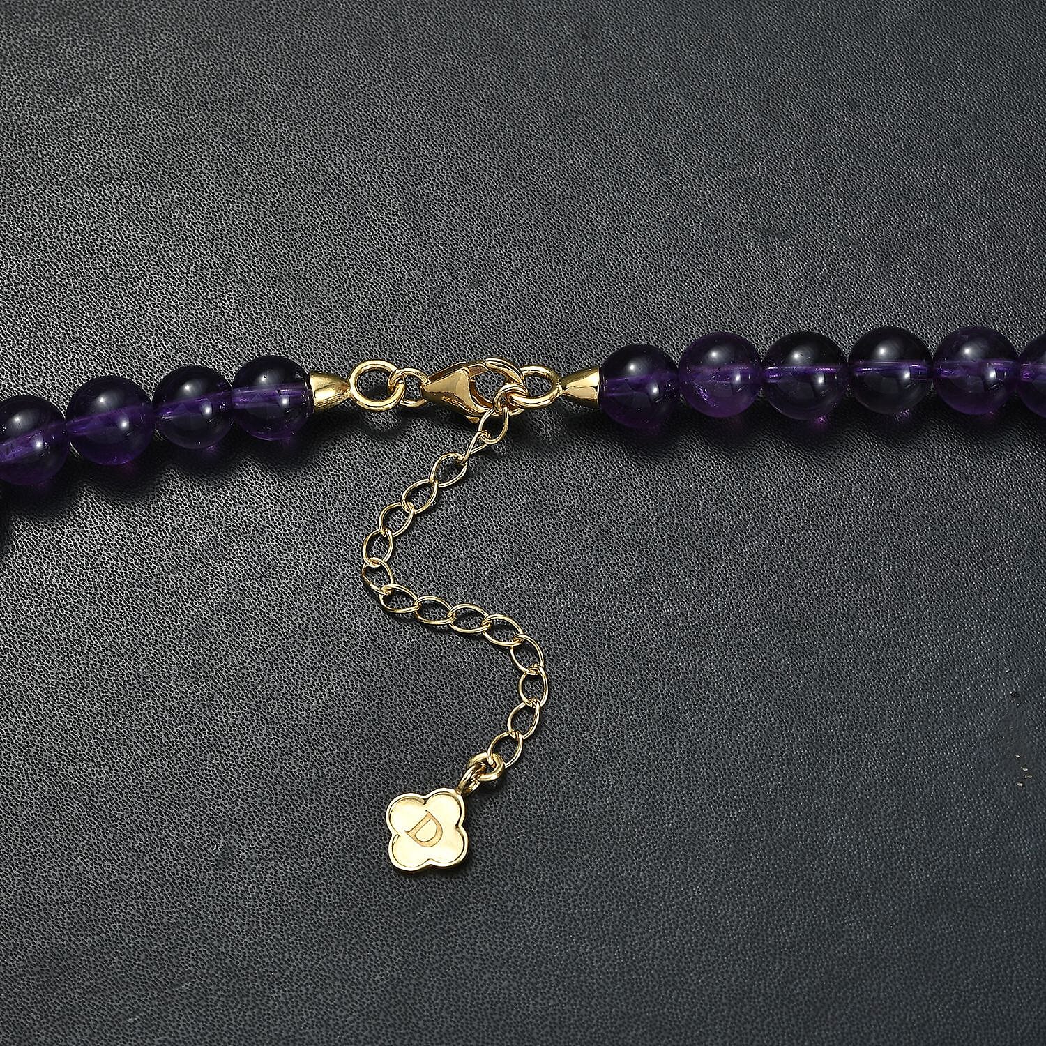 African Amethyst  Beads Necklace (Size - 18) in 18K YG Vermeil Sterling Silver 175.00 ctw