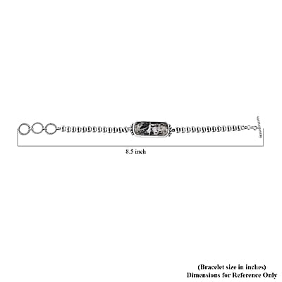 Artisan Crafted White Buffalo 23.85 ctw Toggle Clasp Bracelet in Sterling Silver (6.50-8.0In)