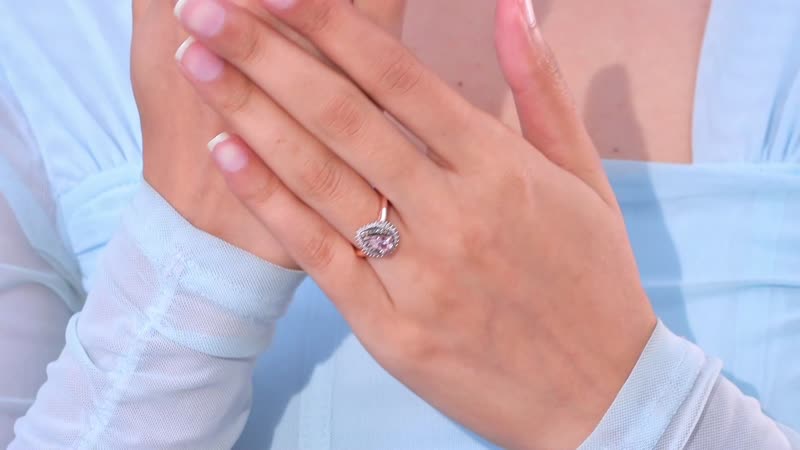 Premium Pink Morganite, Natural Champagne and White Diamond (0.26 cts) Ring in 18K Vermeil RG Over Sterling Silver (Size 10.0) 1.00 ctw