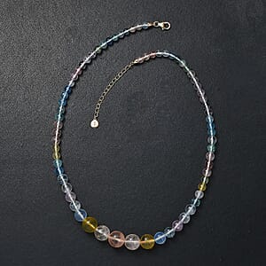  Luxoro AAA Multi Beryl 125.00 ctw Beaded Graduated Necklace in 14K Yellow Gold 18-20 Inches
