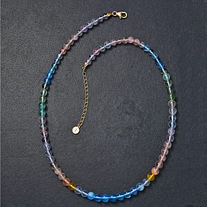 Certified & Appraised Luxoro Premium Multi Beryl 90.00 ctw Beaded Graduated Necklace in 14K Yellow Gold 18-20 Inches