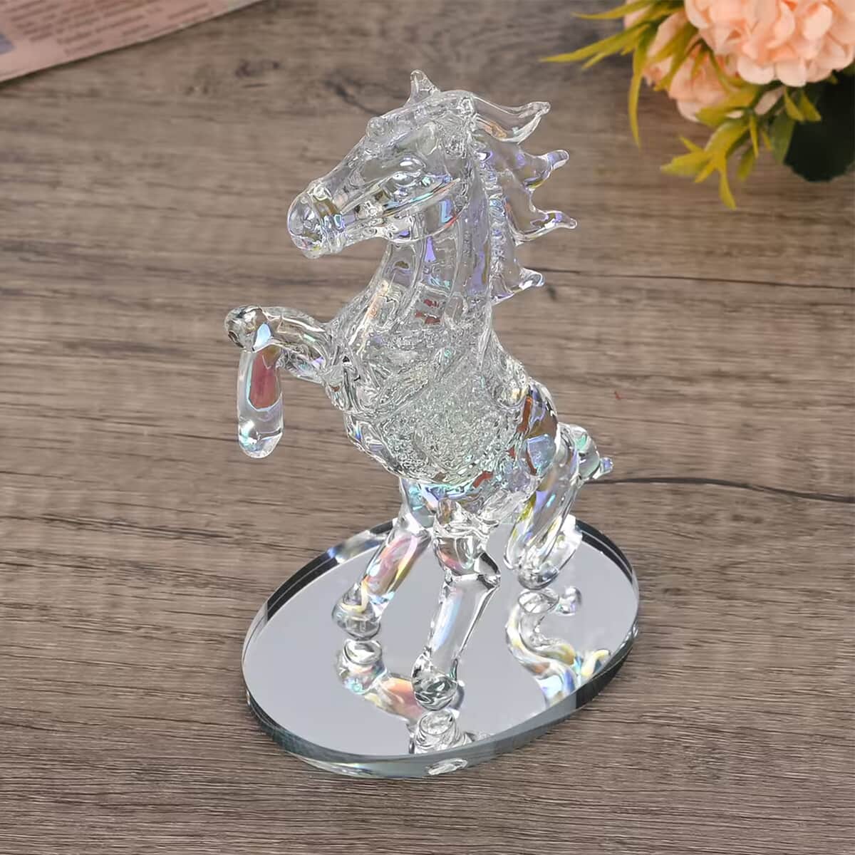 Aurora Borealis Crystal Horse Figurine image number 1