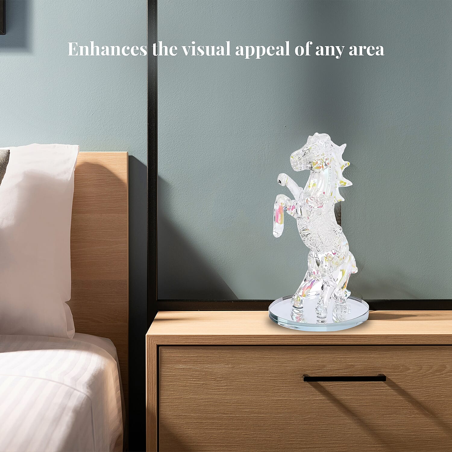 Aurora Borealis Crystal Horse Figurine
