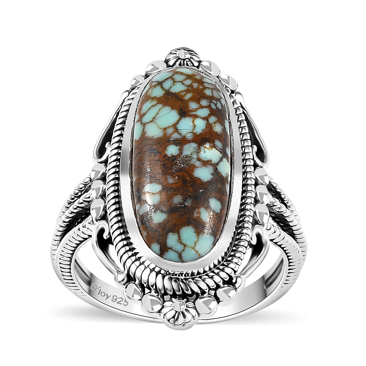 Artisan Crafted Blue Horizon Turquoise 4.85 ctw Ring in Sterling Silver (Size 10.0)