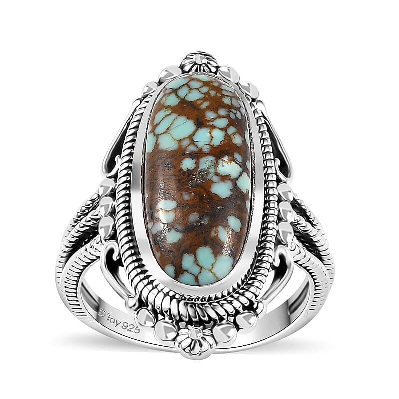 Artisan Crafted Blue Horizon Turquoise 4.85 ctw Ring in Sterling Silver (Size 10.0)