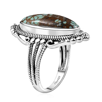 Artisan Crafted Blue Horizon Turquoise 4.85 ctw Ring in Sterling Silver (Size 10.0)
