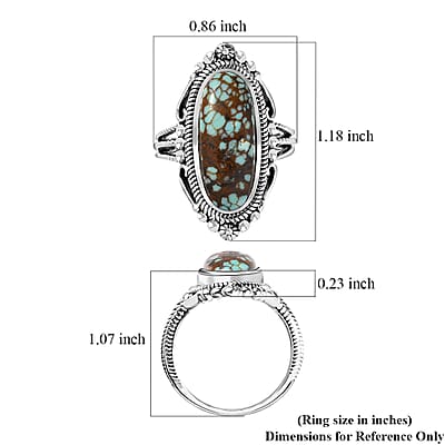 Artisan Crafted Blue Horizon Turquoise 4.85 ctw Ring in Sterling Silver (Size 10.0)