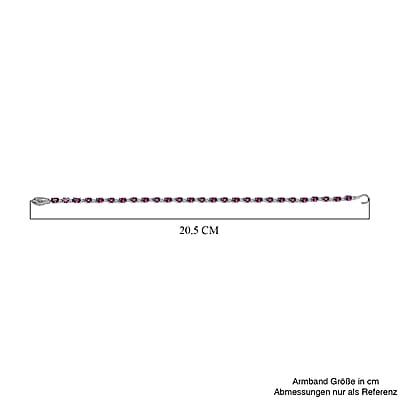 Radiant Ember Garnet and Moissanite Serpent Bracelet in Rhodium Over Sterling Silver (8.00 In) 7.80 ctw