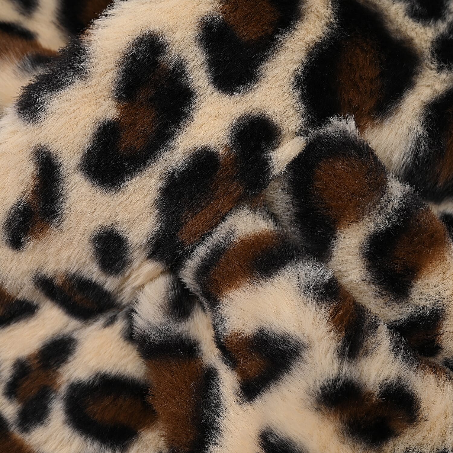 Brown Zebra Pattern Faux Fur Set of Bucket Hat (23") and Scarf (34"x5")