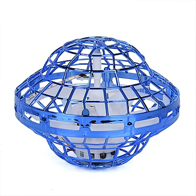 Blue Rechargeable UFO Aircraft Toy with Gyro and Light (3.7V, 120MAH LI-POLY USB Charger)