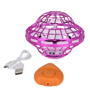 Pink Rechargeable UFO Aircraft Toy with Gyro and Light (3.7V, 120MAH LI-POLY USB Charger)