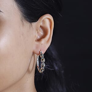 Artisan Crafted Premium Blue Horizon Turquoise 4.60 ctw Hoop Earrings in Sterling Silver