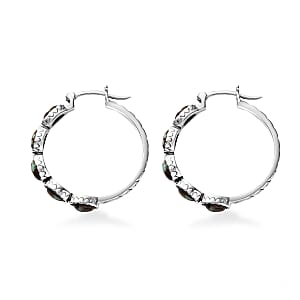 Artisan Crafted Premium Blue Horizon Turquoise 4.60 ctw Hoop Earrings in Sterling Silver
