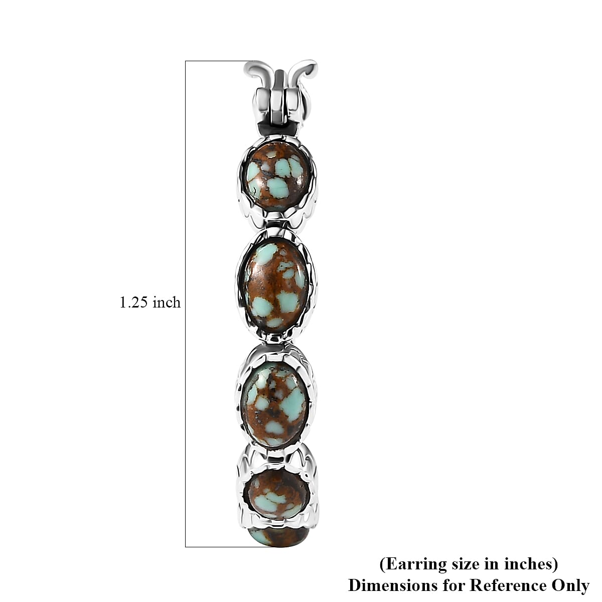 Artisan Crafted Premium Blue Horizon Turquoise 4.60 ctw Hoop Earrings in Sterling Silver image number 4