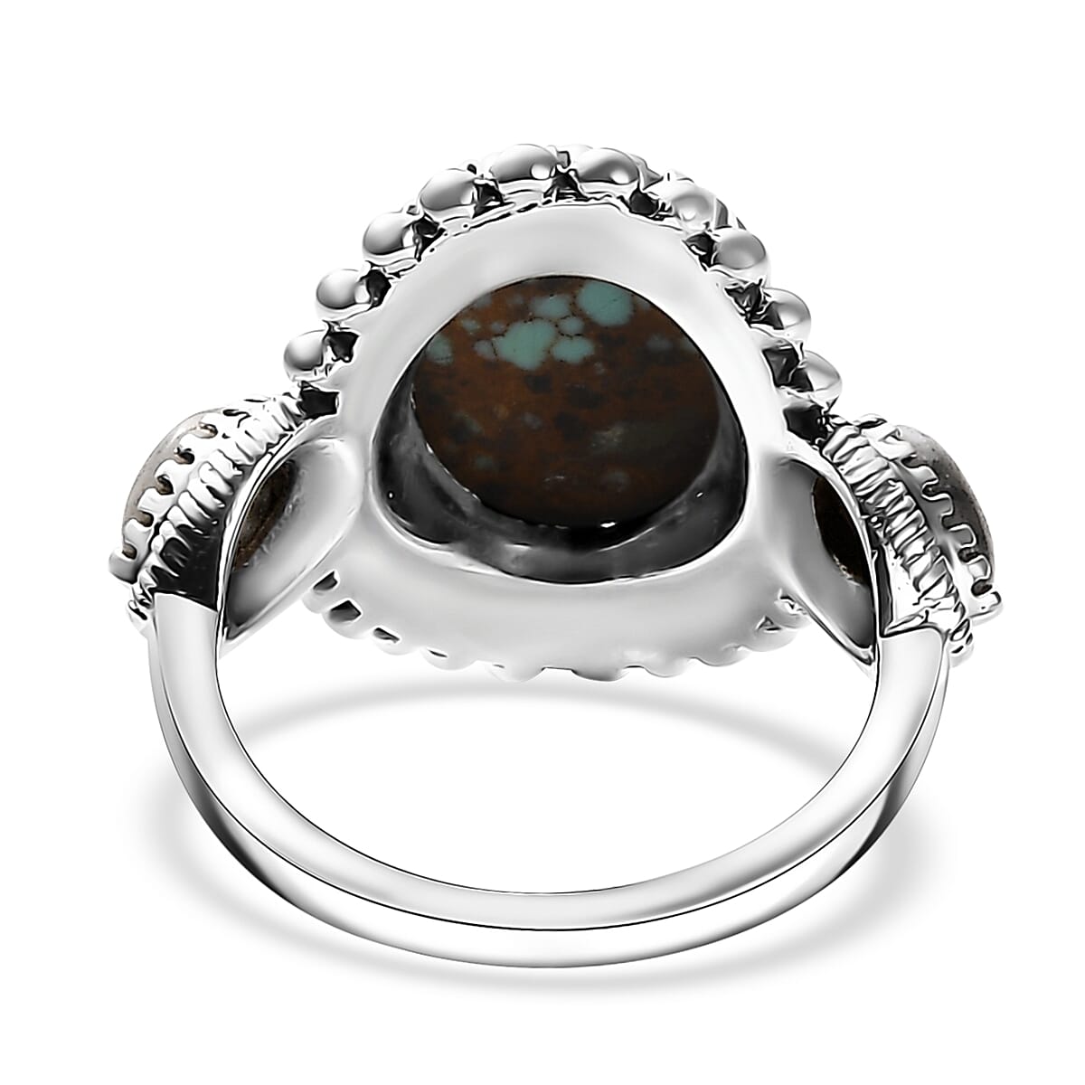 Artisan Crafted Blue Horizon Turquoise and White Buffalo 4.60 ctw Ring in Sterling Silver (Size 10.0)