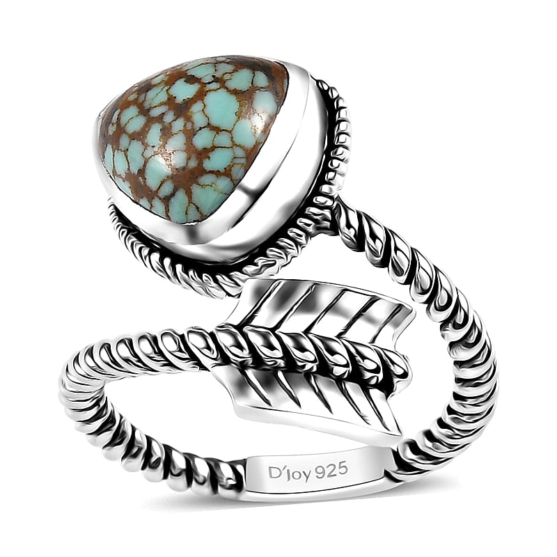 Artisan Crafted Blue Horizon Turquoise 3.00 ctw Arrow Ring in Sterling Silver (Size 10.0)