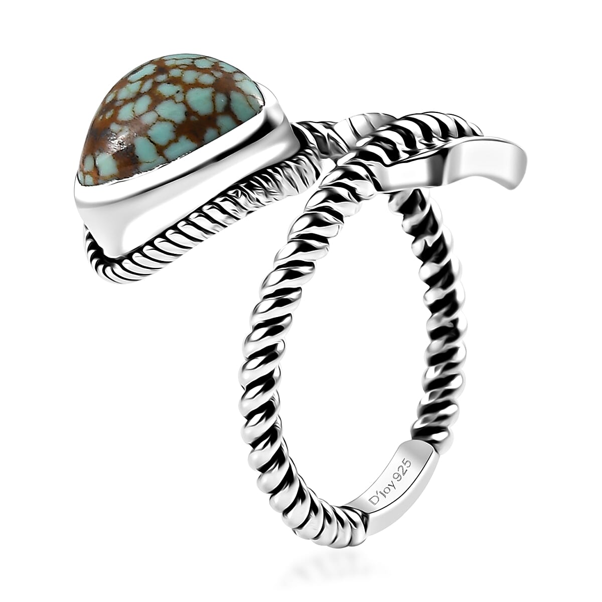 Artisan Crafted Blue Horizon Turquoise 3.00 ctw Bypass Ring in Sterling Silver image number 3