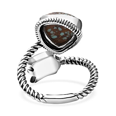 Artisan Crafted Blue Horizon Turquoise 3.00 ctw Arrow Ring in Sterling Silver (Size 10.0)