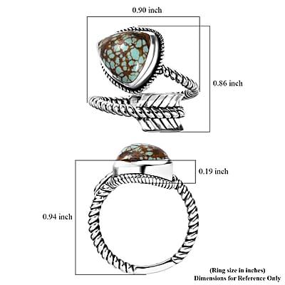 Artisan Crafted Blue Horizon Turquoise 3.00 ctw Arrow Ring in Sterling Silver (Size 10.0)