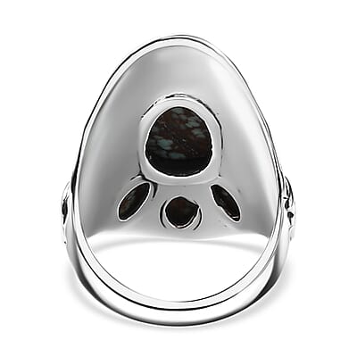 Artisan Crafted Blue Horizon Turquoise 5.10 ctw Kokopelli Ring in Sterling Silver (Size 10.0)