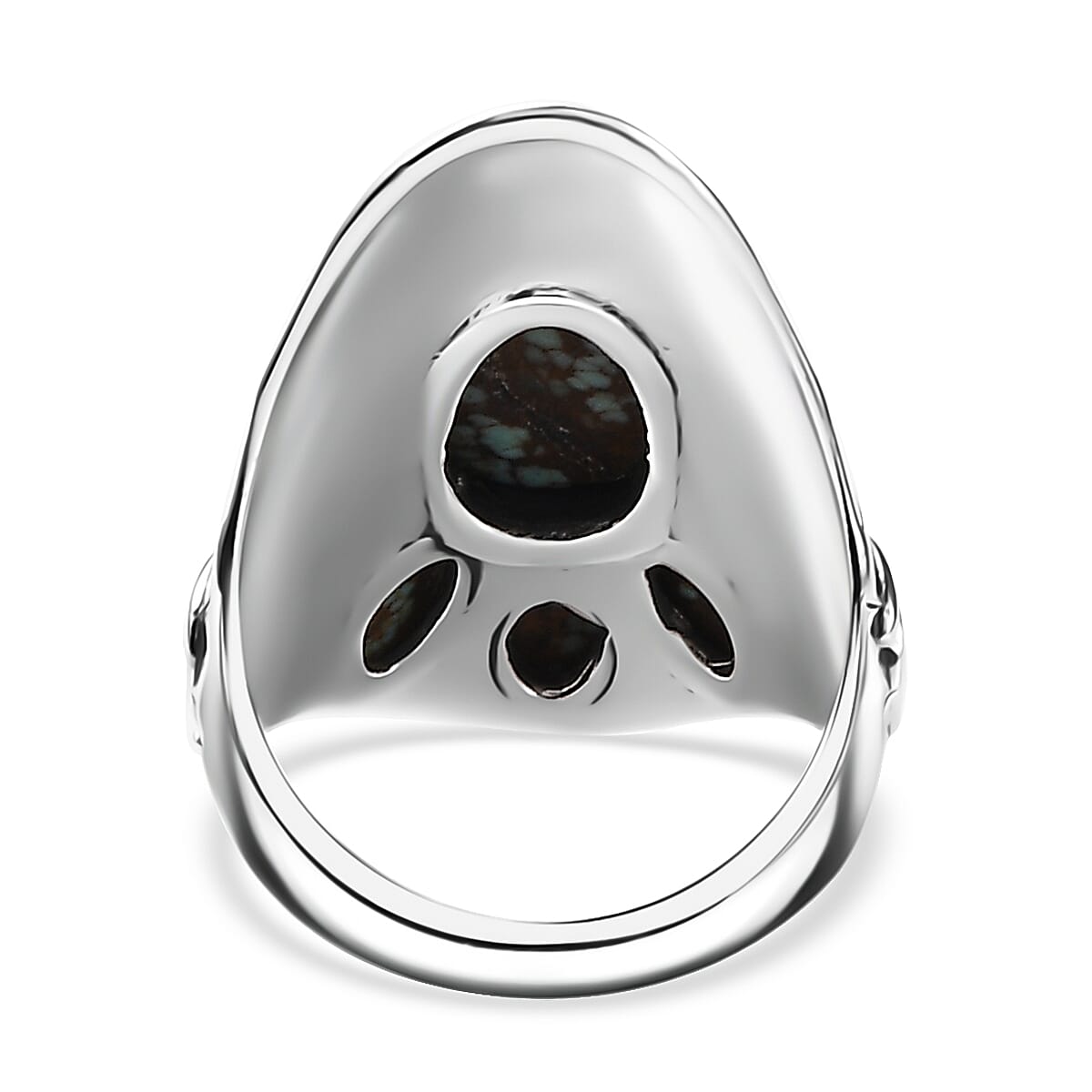 Artisan Crafted Blue Horizon Turquoise 5.10 ctw Kokopelli Ring in Sterling Silver (Size 8.0) image number 4