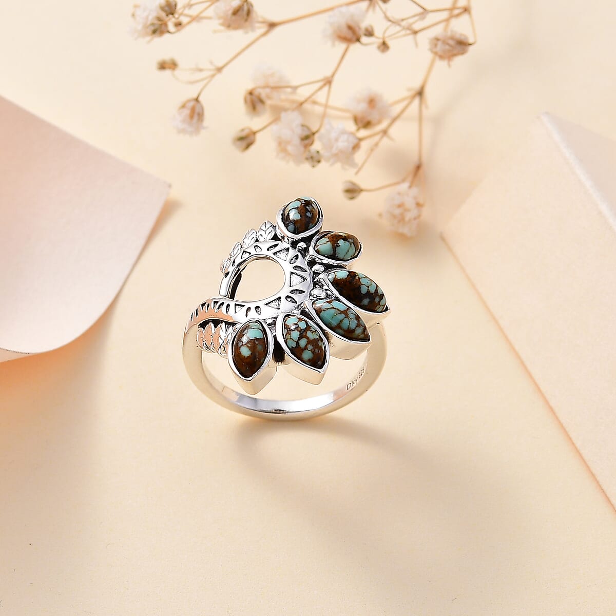 Artisan Crafted Blue Horizon Turquoise 2.40 ctw Ring in Sterling Silver (Size 7.0) image number 1