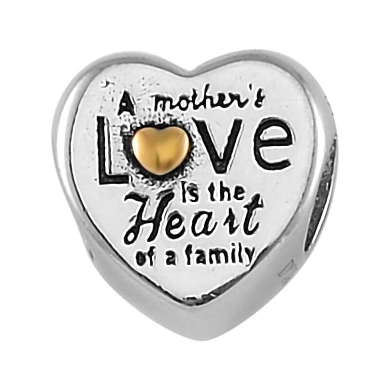 Love Heart Charm in 14K Yellow Gold Over Sterling Silver 2 Grams