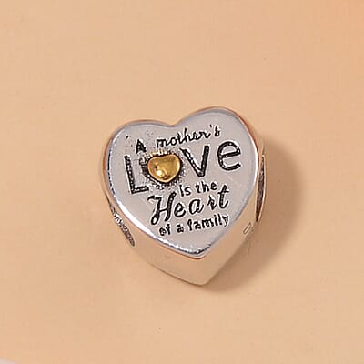 Love Heart Charm in 14K Yellow Gold Over Sterling Silver 2 Grams