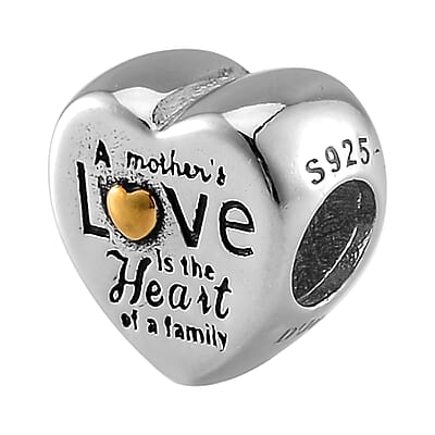 Love Heart Charm in 14K Yellow Gold Over Sterling Silver 2 Grams