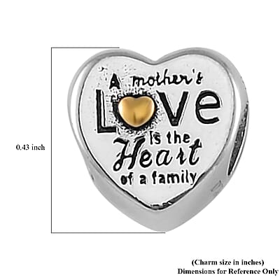 Love Heart Charm in 14K Yellow Gold Over Sterling Silver 2 Grams