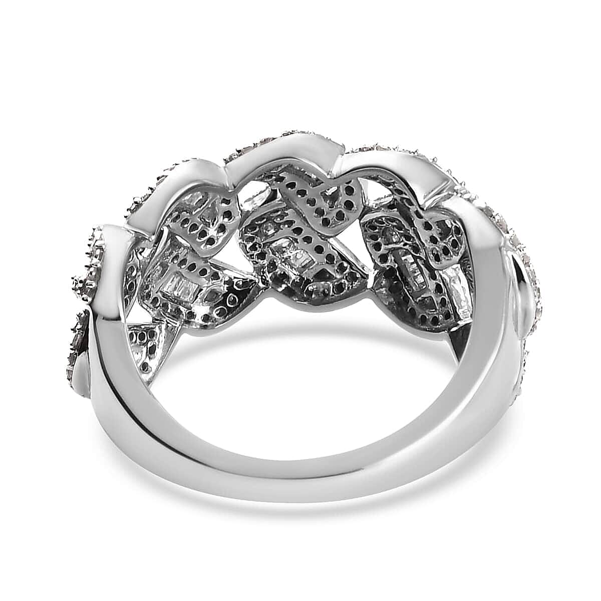 Luxoro 10K White Gold G-H I3 Diamond Fancy Ring (Size 9.5) 4.50 Grams 1.00 ctw