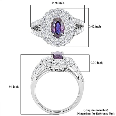 Chairman Vault Collection Certified & Appraised Rhapsody 950 Platinum AAAA Brazilian Alexandrite and E-F VS Diamond Ring (Size 6.0) 6.90 Grams 1.84 ctw