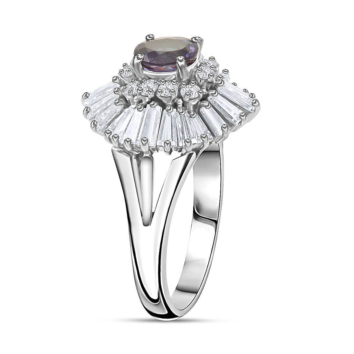 Chairman Vault Collection Certified & Appraised AAAA Brazilian Alexandrite and E-F VS Diamond 2.13 ctw Ring in 900 Platinum (Size 6.0) 8.90 Grams