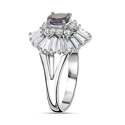 Chairman Vault Collection Certified & Appraised AAAA Brazilian Alexandrite and E-F VS Diamond 2.13 ctw Ring in 900 Platinum (Size 6.0) 8.90 Grams