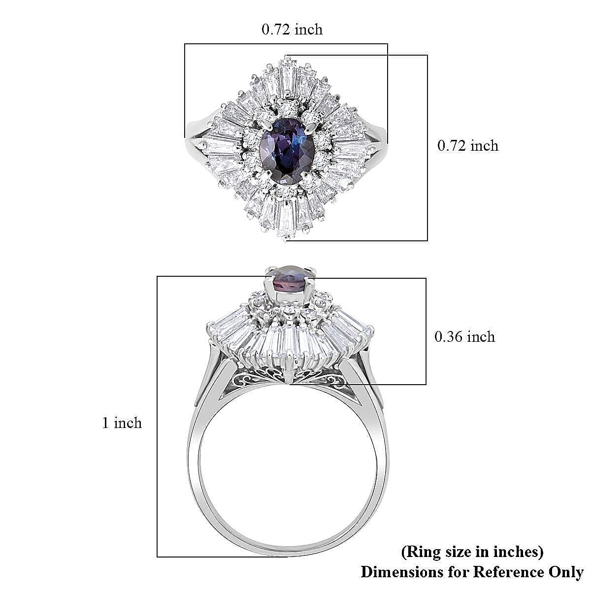 Chairman Vault Collection Certified & Appraised AAAA Brazilian Alexandrite and E-F VS Diamond 2.13 ctw Ring in 900 Platinum (Size 6.0) 8.90 Grams