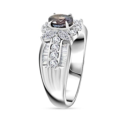 Chairman Vault Collection Certified & Appraised Rhapsody 950 Platinum AAAA Brazilian Alexandrite and E-F VS Diamond Ring (Size 6.0) 9 Grams 1.71 ctw