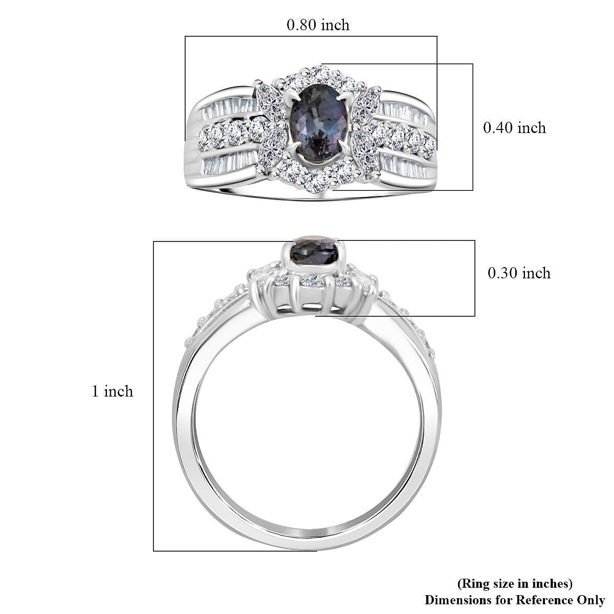 Chairman Vault Collection Certified & Appraised Rhapsody 950 Platinum AAAA Brazilian Alexandrite and E-F VS Diamond Ring (Size 6.0) 9 Grams 1.71 ctw