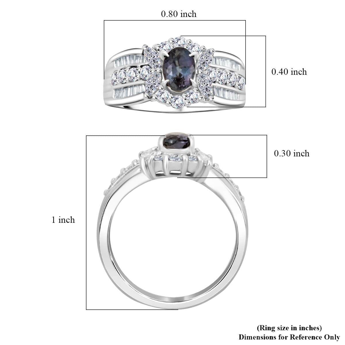 Chairman Vault Collection Certified & Appraised Rhapsody 950 Platinum AAAA Brazilian Alexandrite and E-F VS Diamond Ring (Size 6.0) 9 Grams 1.71 ctw image number 3