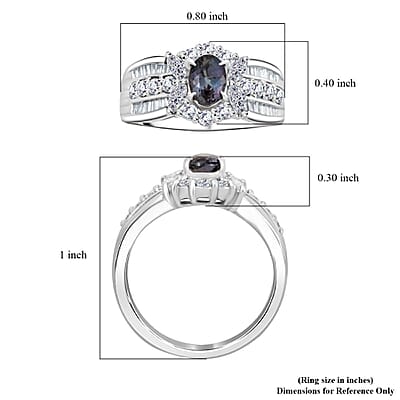 Chairman Vault Collection Certified & Appraised Rhapsody 950 Platinum AAAA Brazilian Alexandrite and E-F VS Diamond Ring (Size 6.0) 9 Grams 1.71 ctw
