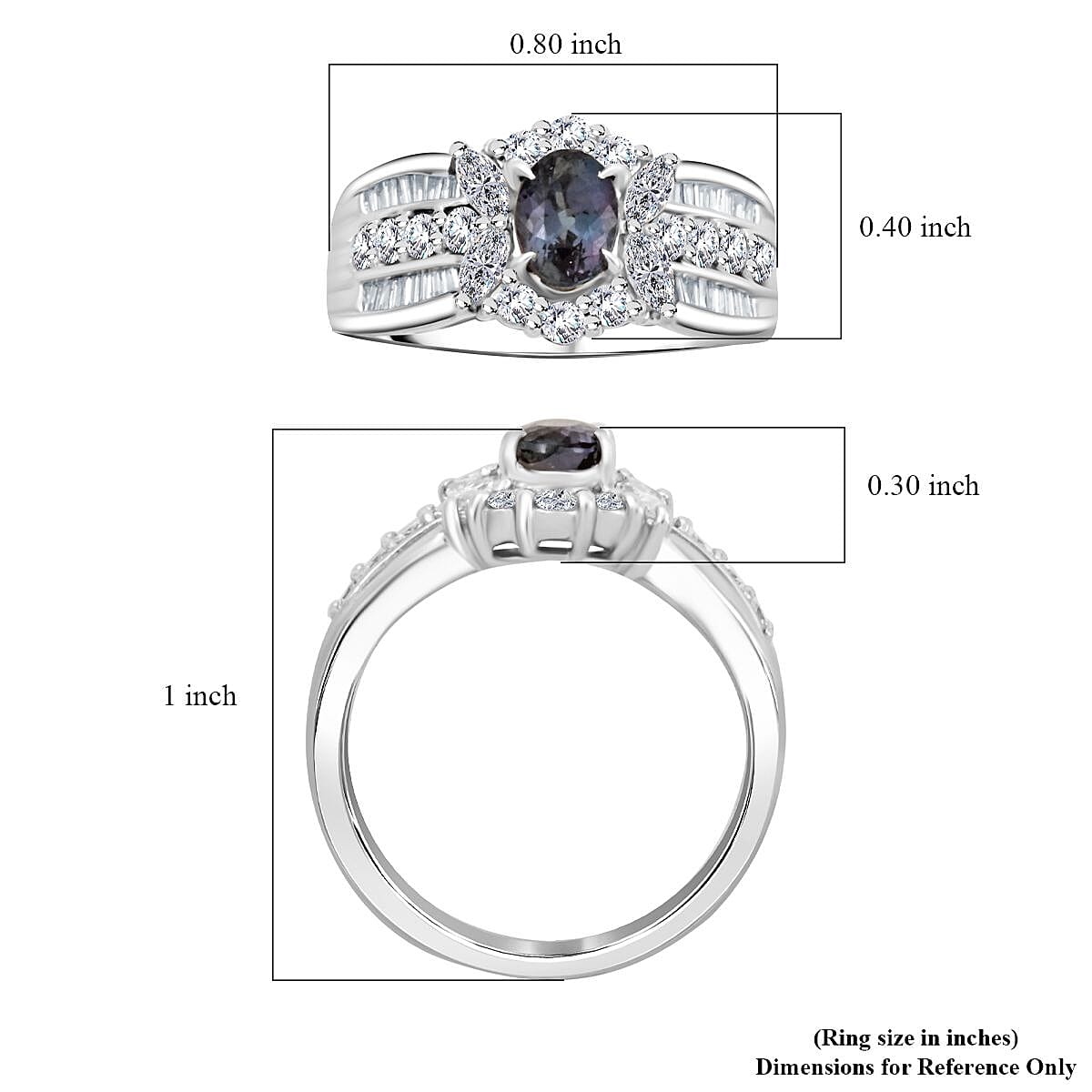 Chairman Vault Collection Certified & Appraised Rhapsody 950 Platinum AAAA Brazilian Alexandrite and E-F VS Diamond Ring (Size 6.0) 9 Grams 1.71 ctw
