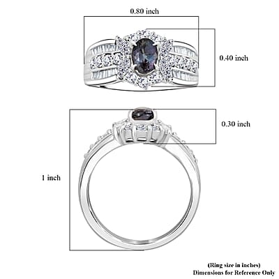 Chairman Vault Collection Certified & Appraised Rhapsody 950 Platinum AAAA Brazilian Alexandrite and E-F VS Diamond Ring (Size 6.0) 9 Grams 1.71 ctw