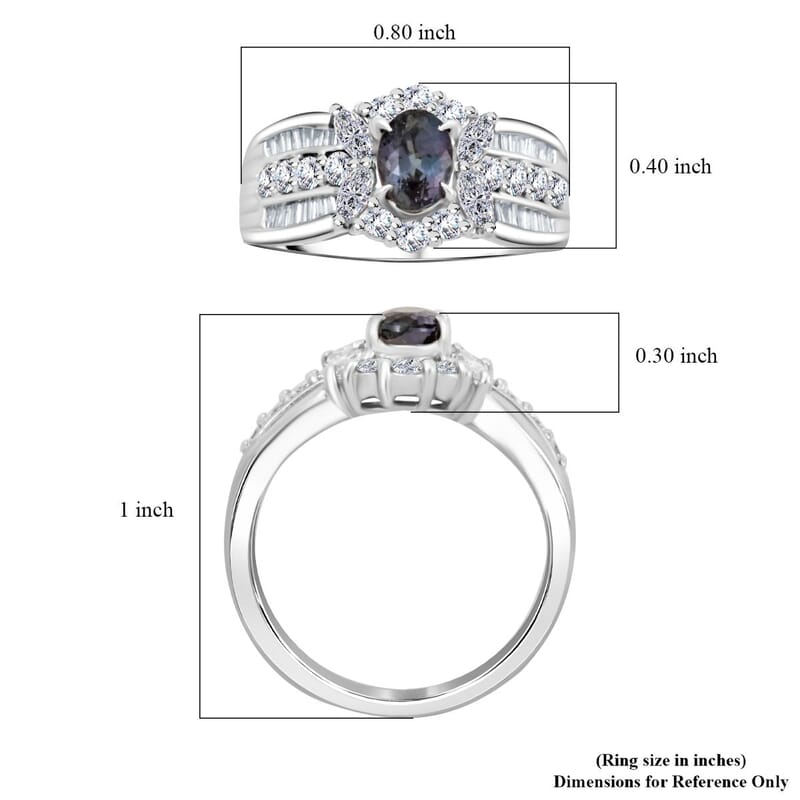 Chairman Vault Collection Certified & Appraised Rhapsody 950 Platinum AAAA Brazilian Alexandrite and E-F VS Diamond Ring (Size 6.0) 9 Grams 1.71 ctw