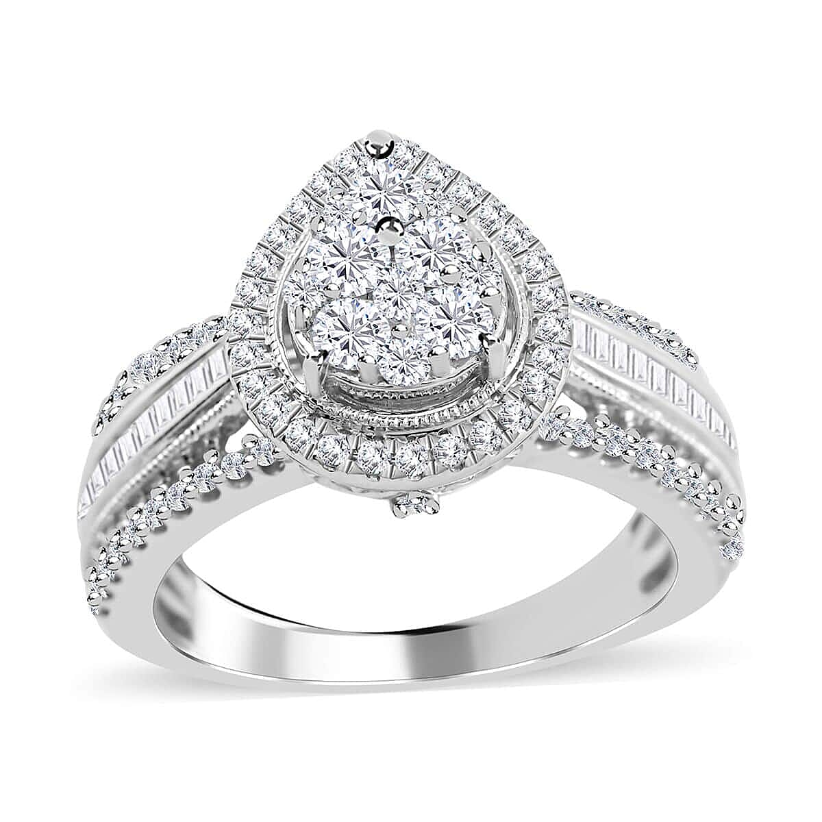 10K White Gold Diamond Bridal Ring (Size 6.5) 5 Grams 1.00 ctw image number 0