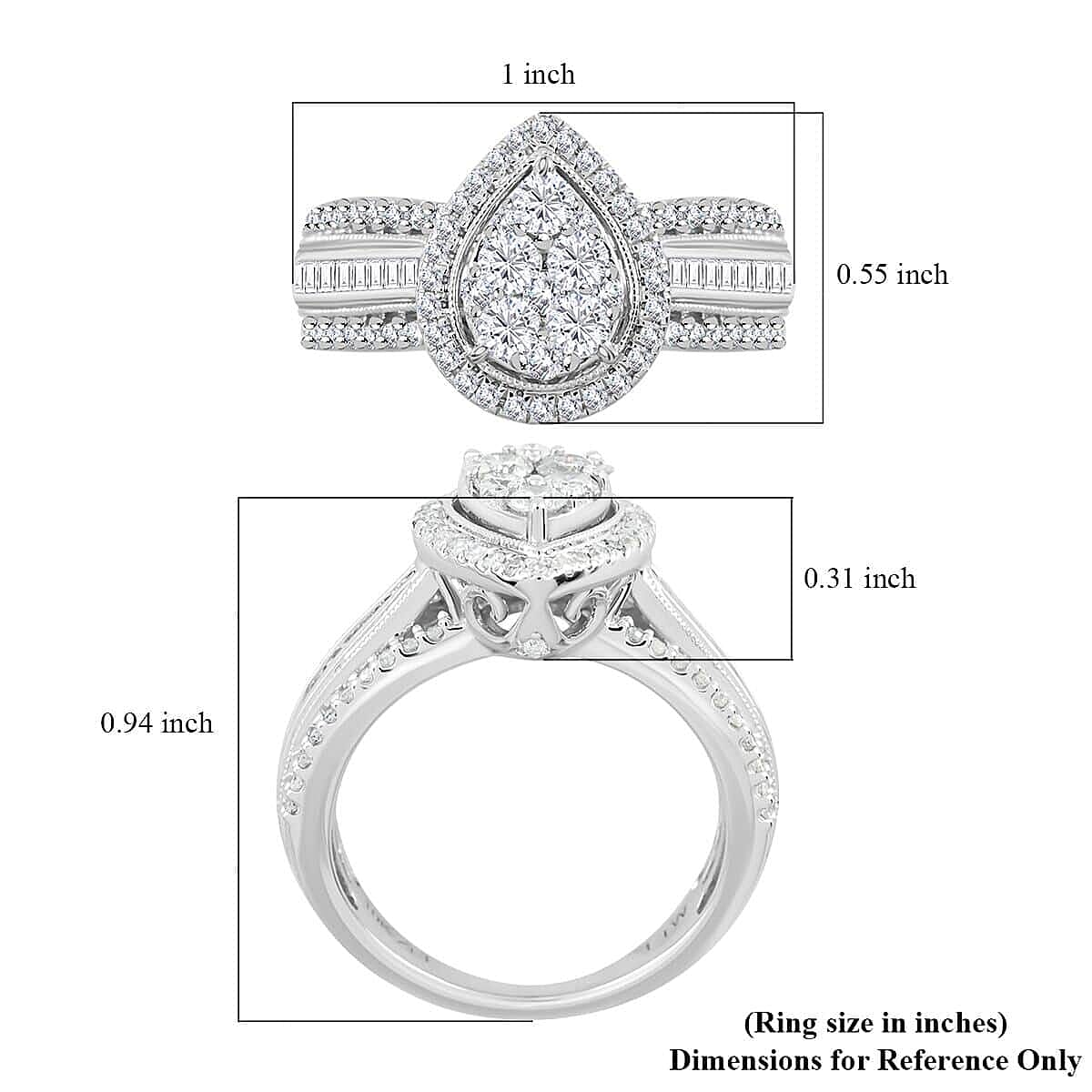 10K White Gold Diamond Bridal Ring (Size 6.5) 5 Grams 1.00 ctw image number 5