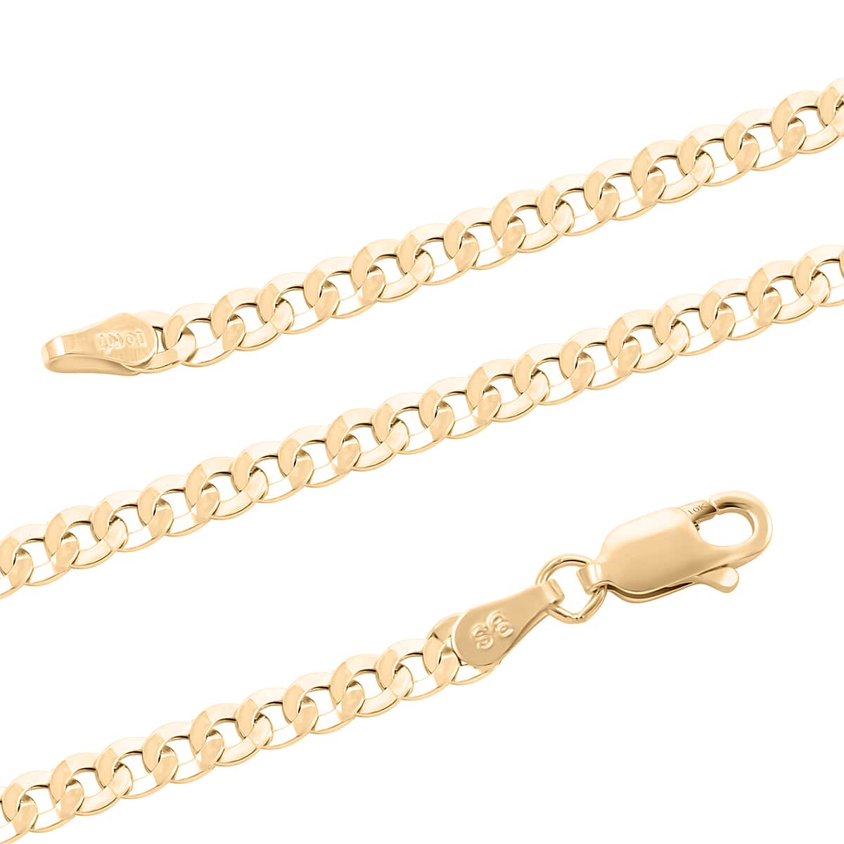 10K Yellow Gold 3.5mm Cuban Chain Necklace 20 Inches 3.85 Grams image number 2