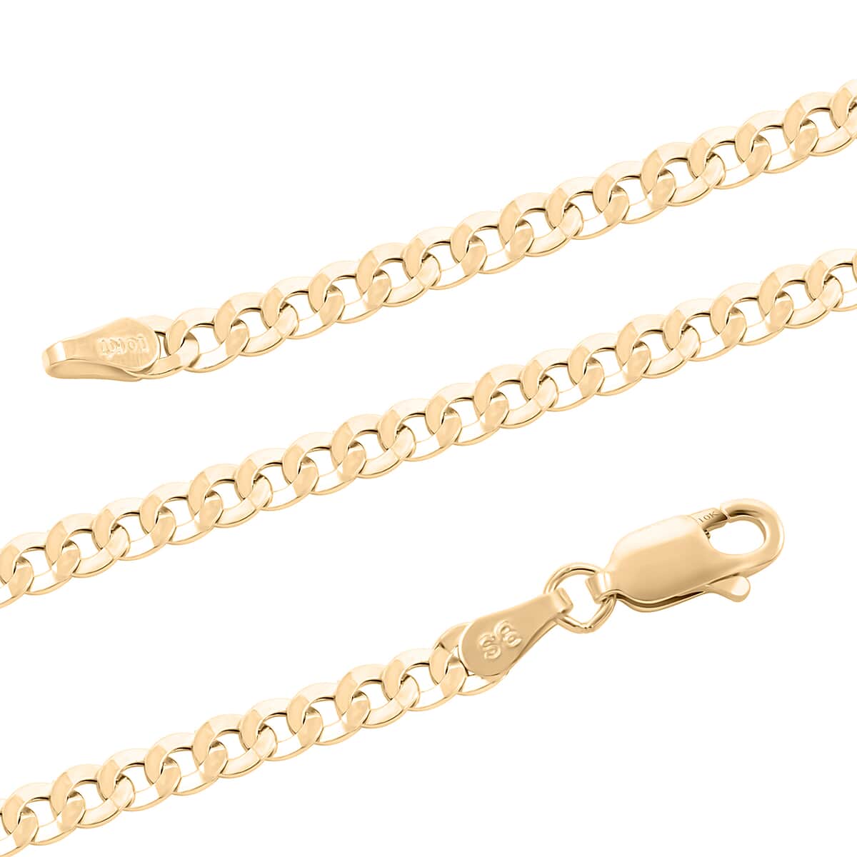 10K Yellow Gold 3.5mm Cuban Necklace 24 Inches 4.55 Grams image number 2