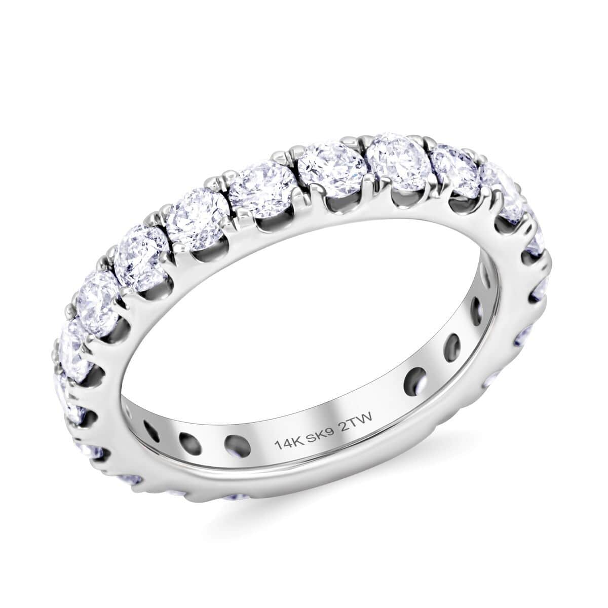 NY Closeout 14K White Gold G-H I2 Diamond Ring (Size 7.0) 4.10 Grams 2.00 ctw image number 0